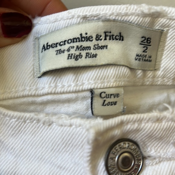 White Abercrombie High Rise Denim Short - Picture 2 of 3